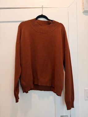 Cyrus Rust Scoop Neck Pullover Sweater